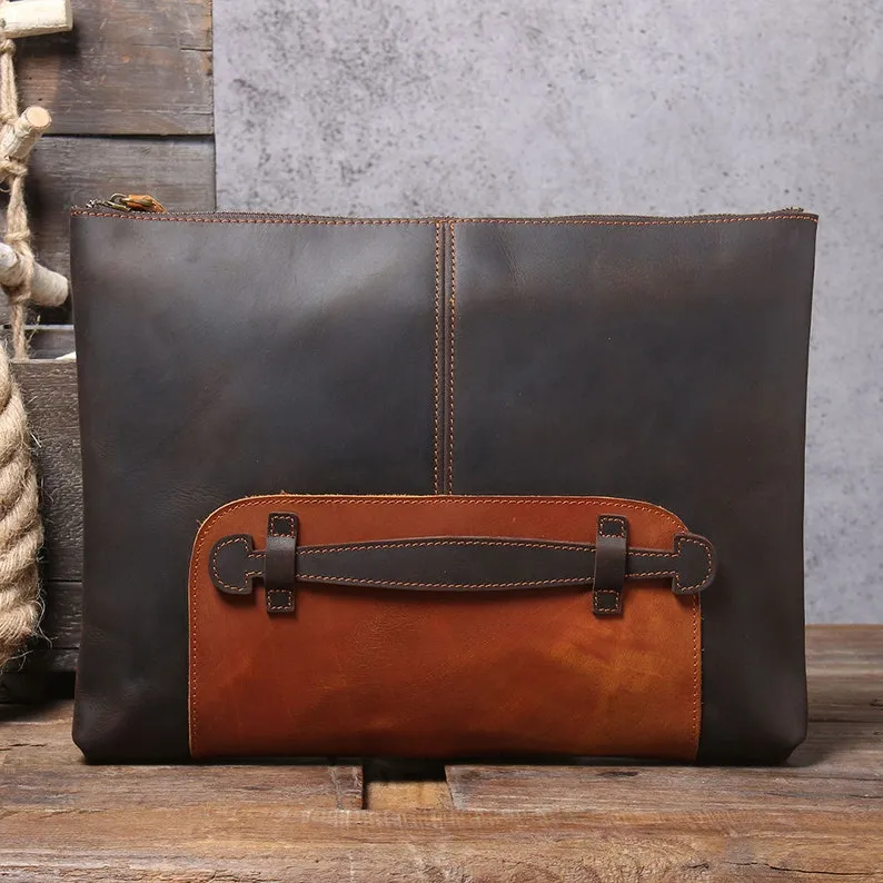 Groomsmen Gift Leather Laptop Bag Clutch