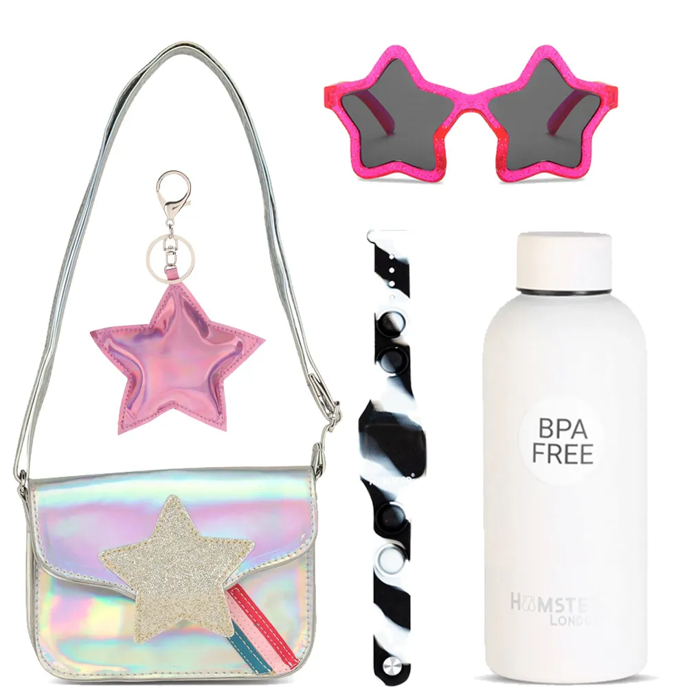 Hamster London Gift Hamper Star Mob Combo Sling   keychain   Sunglass   Bottle   Watch