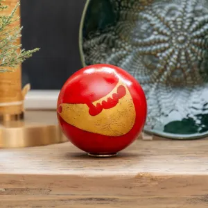 Hand Painted Red With Gold Island Decorative Sphere