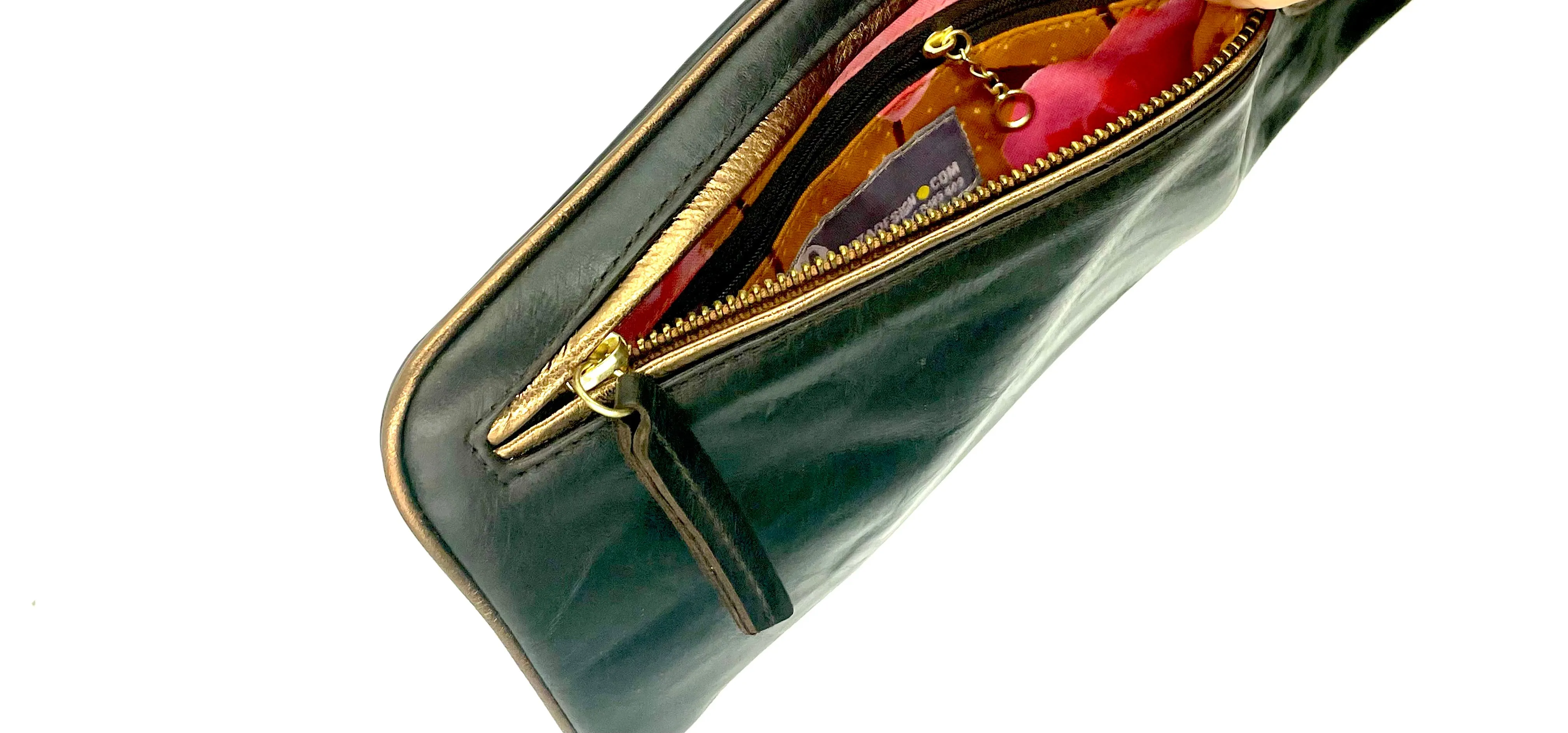 Hands Free Bracelet Clutch -Medium- Espresso with Copper Ring
