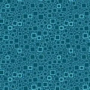 Hooked Fish-Squares and Dots Medium Ocean