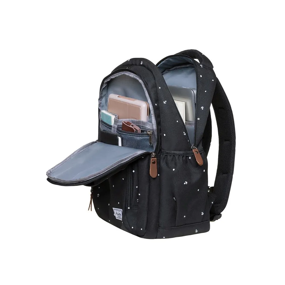 KAUKKO Backpack for School, K8008-1 ( Black / 18.9L )