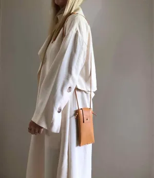Knot Leather Phone Bag in Natural or Black