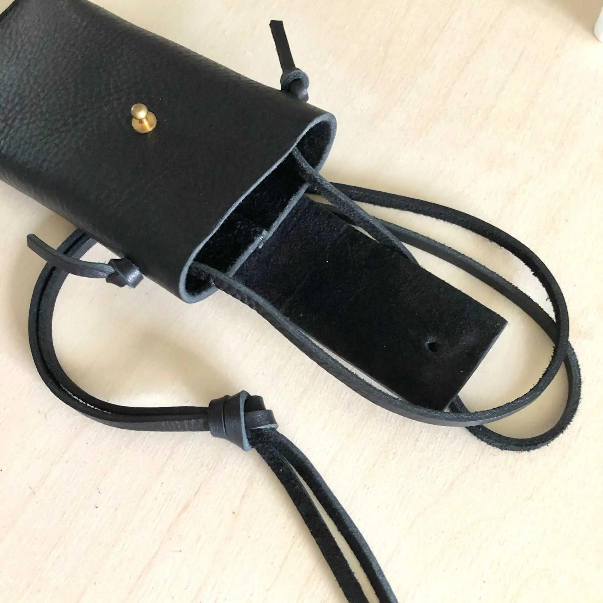 Knot Leather Phone Bag in Natural or Black