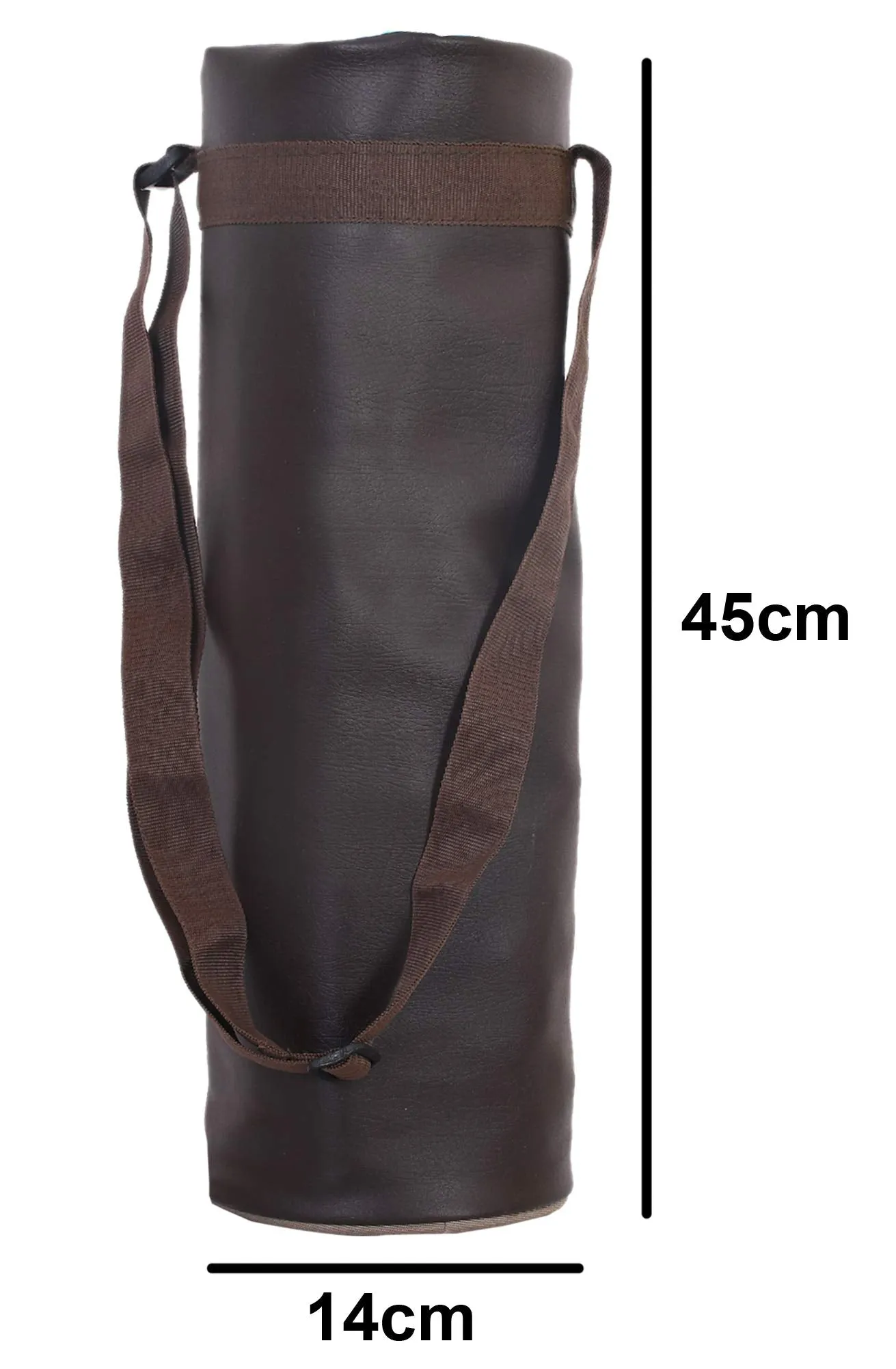 Kuber Industries Leather Insulated Round Water Bottle Cover/Bag,2.5 Litre (Brown)-KUBMART11191