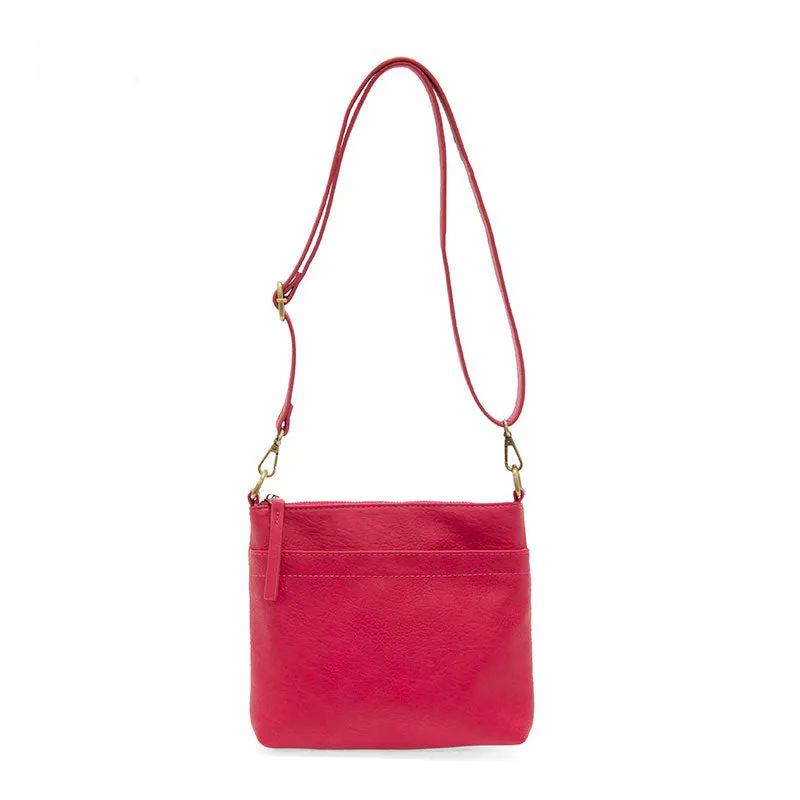 Layla Top Zip Crossbody Bag - L8105-76  -  Women's  RUBY PINK