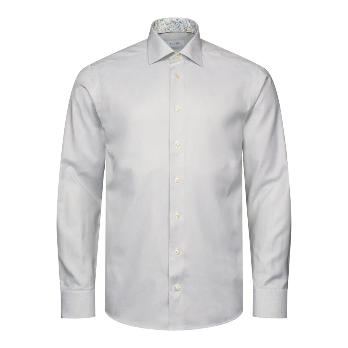 Light Green Paisley Trim Contemporary Fit Shirt