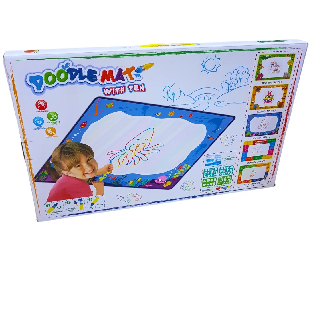Magic Doodle Mat with Water Pen - Reusable Drawing Mat for Kids Ages 3 
