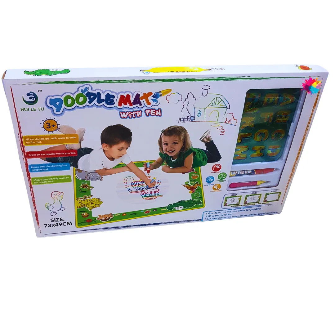 Magic Doodle Mat with Water Pen - Reusable Drawing Mat for Kids Ages 3 