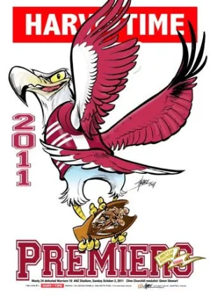 Manly Sea Eagles, 2011 NRL Premiers, Harv Time Poster