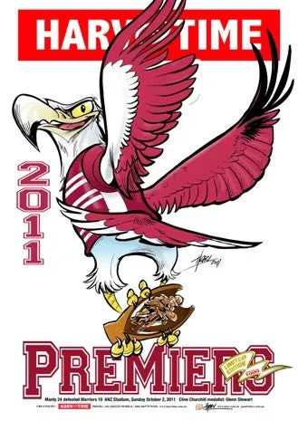 Manly Sea Eagles, 2011 NRL Premiers, Harv Time Poster