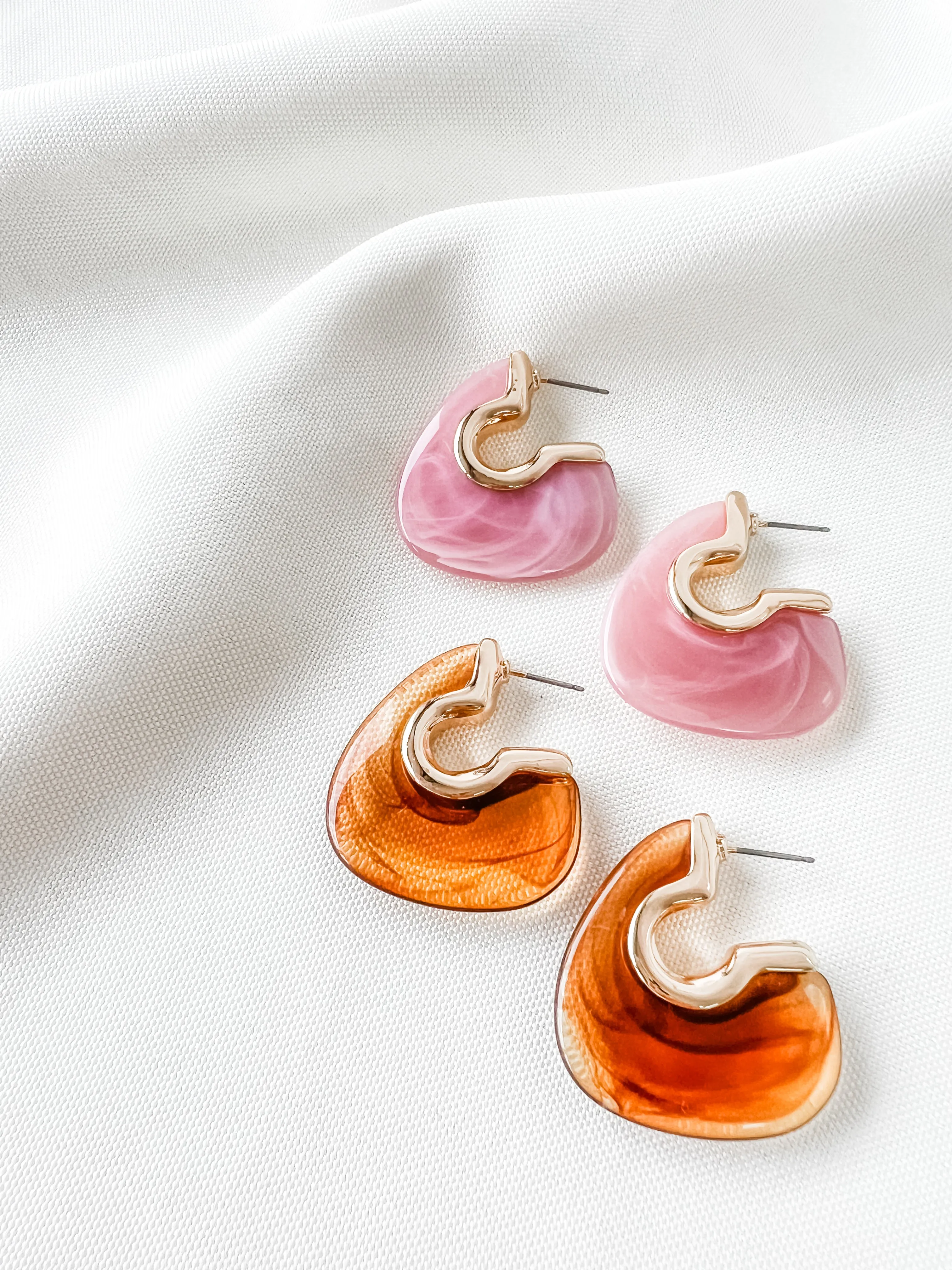 Marble Hoop Earring