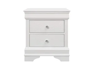 Metallic White Pompei Nightstand