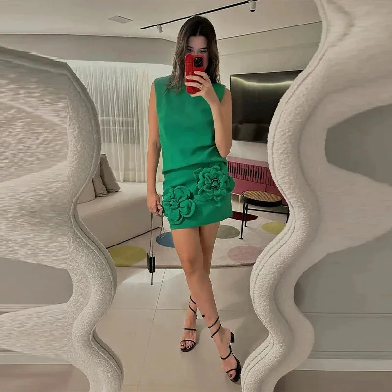 Mireza - Elegant flower detail two piece set