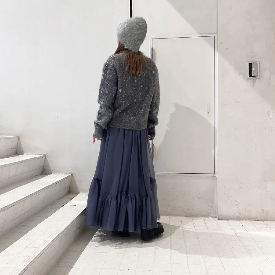 【MURRAL/ミューラル】<br>Spacious sheer wrap skirt <br>242-0901