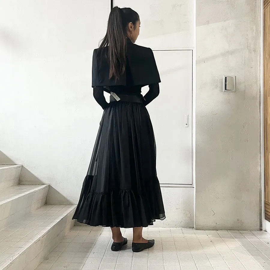 【MURRAL/ミューラル】<br>Spacious sheer wrap skirt <br>242-0901