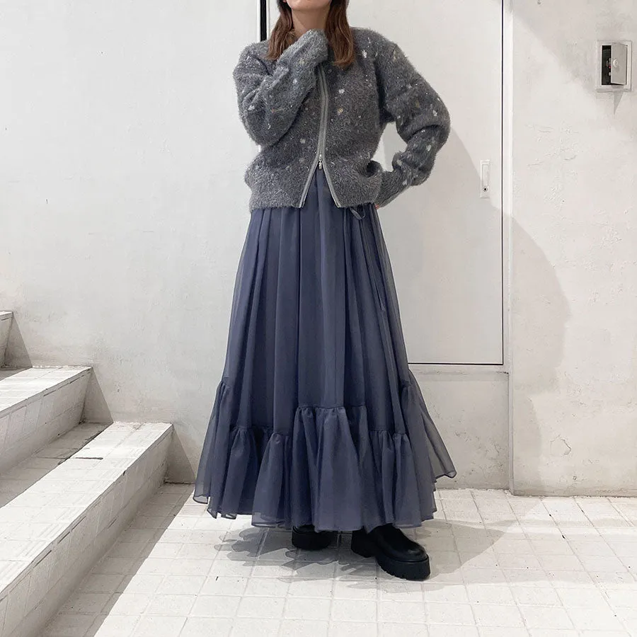 【MURRAL/ミューラル】<br>Spacious sheer wrap skirt <br>242-0901