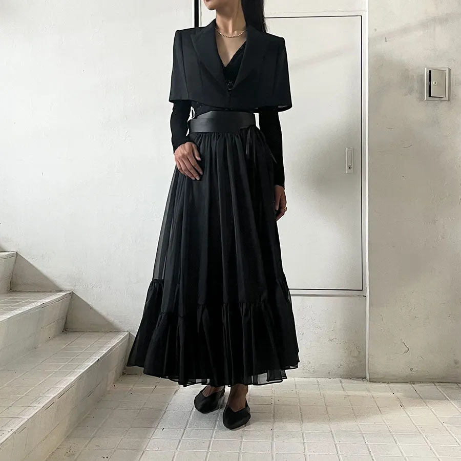 【MURRAL/ミューラル】<br>Spacious sheer wrap skirt <br>242-0901