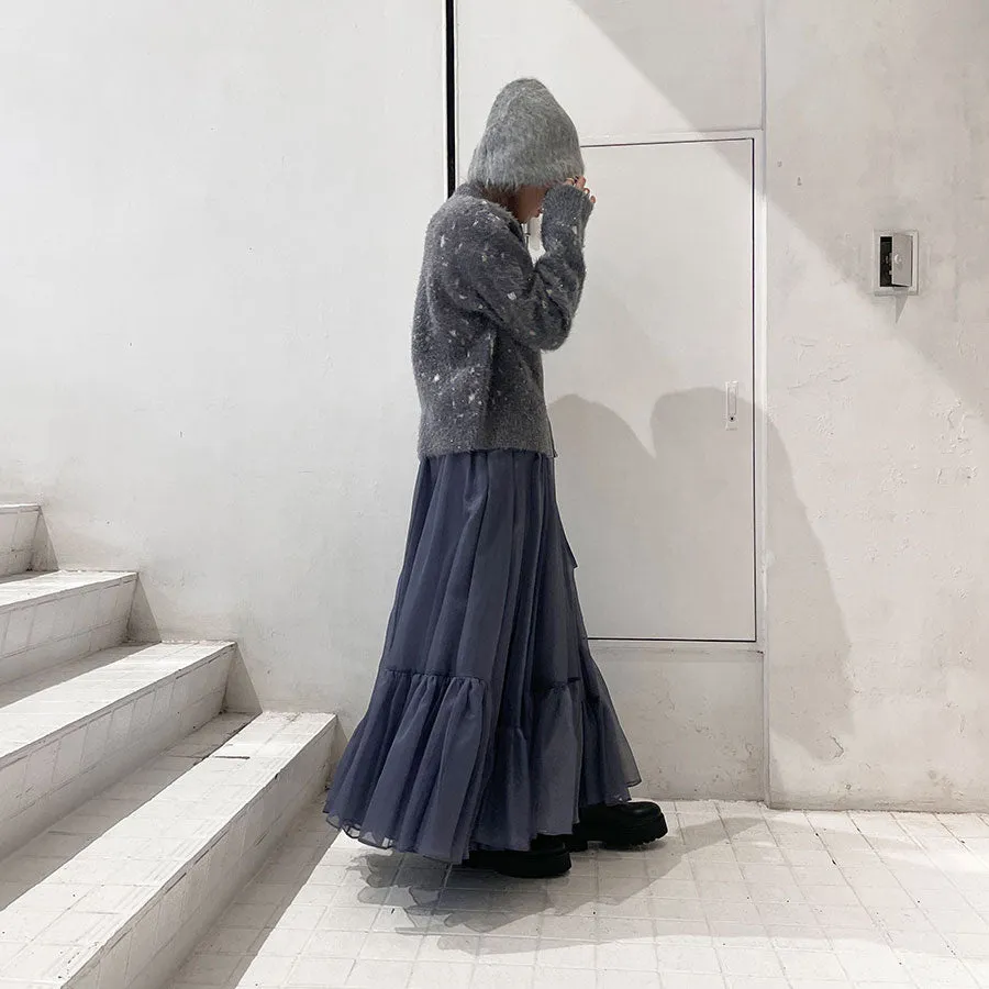 【MURRAL/ミューラル】<br>Spacious sheer wrap skirt <br>242-0901