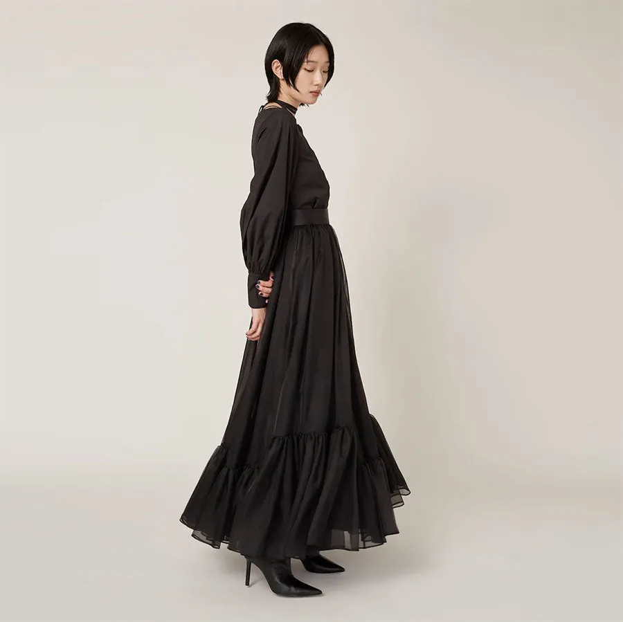 【MURRAL/ミューラル】<br>Spacious sheer wrap skirt <br>242-0901