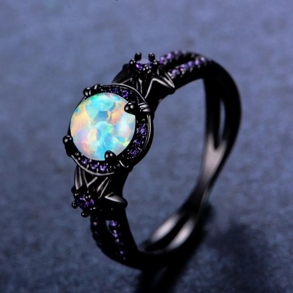 Mystic Rainbow Fire Opal Ring