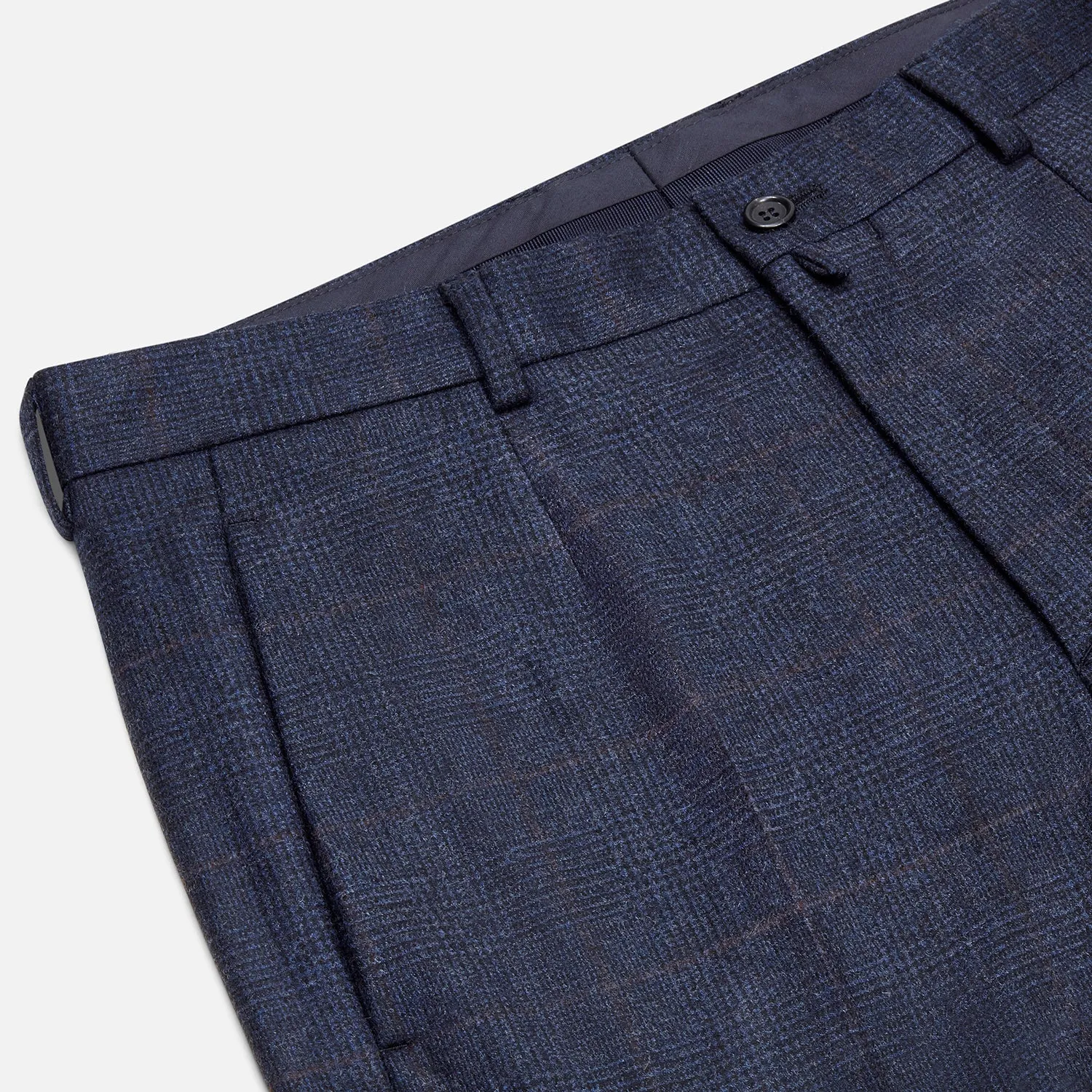 Navy and Brown Check Rupert Trousers
