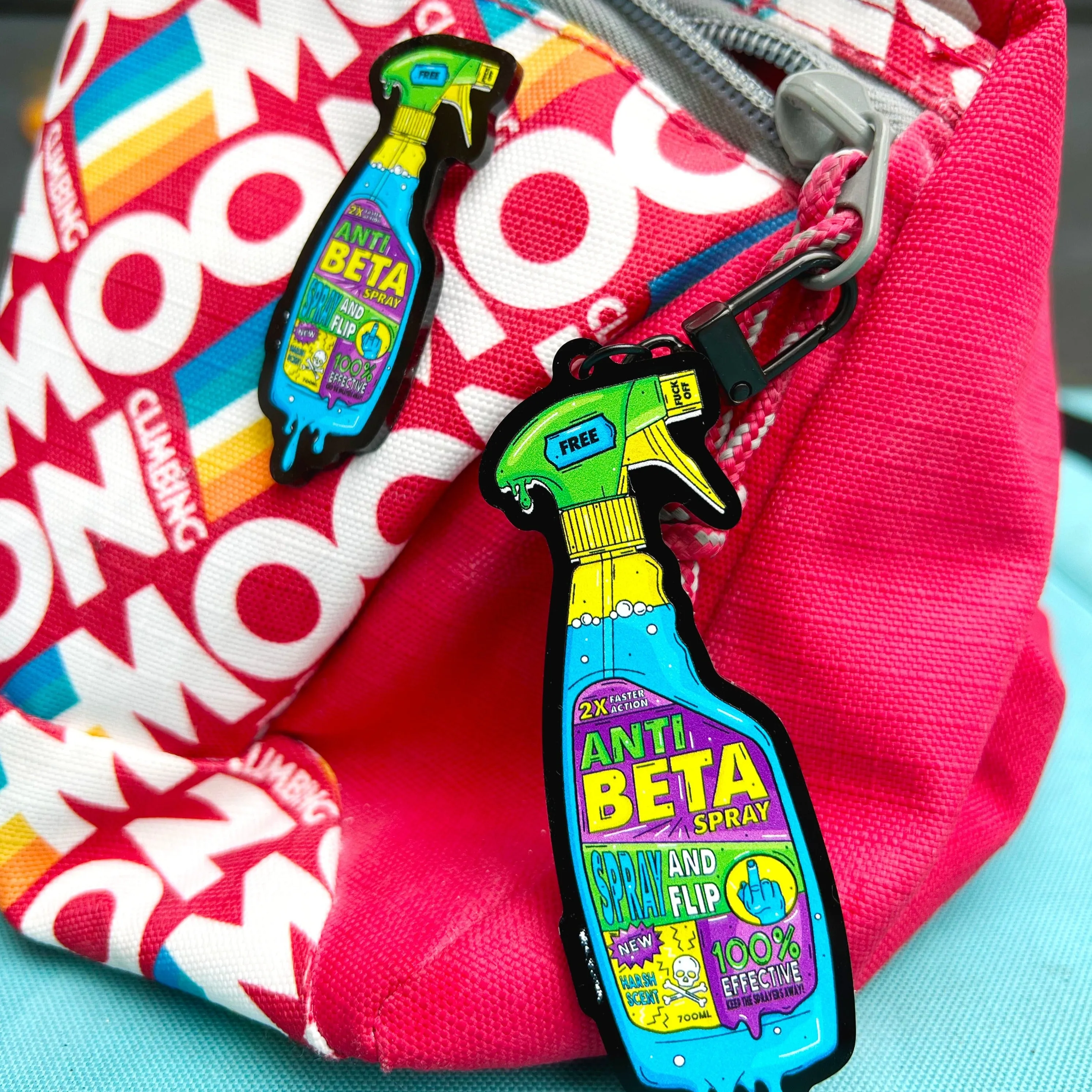 Neon Climber Anti-Beta Spray Bottle Keychain