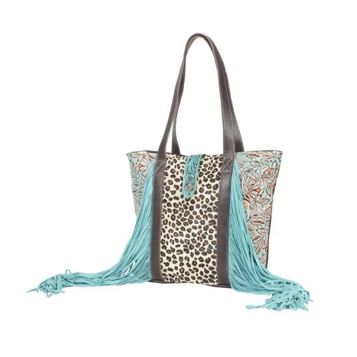 Ocean Current Leather And Hairon Handbag