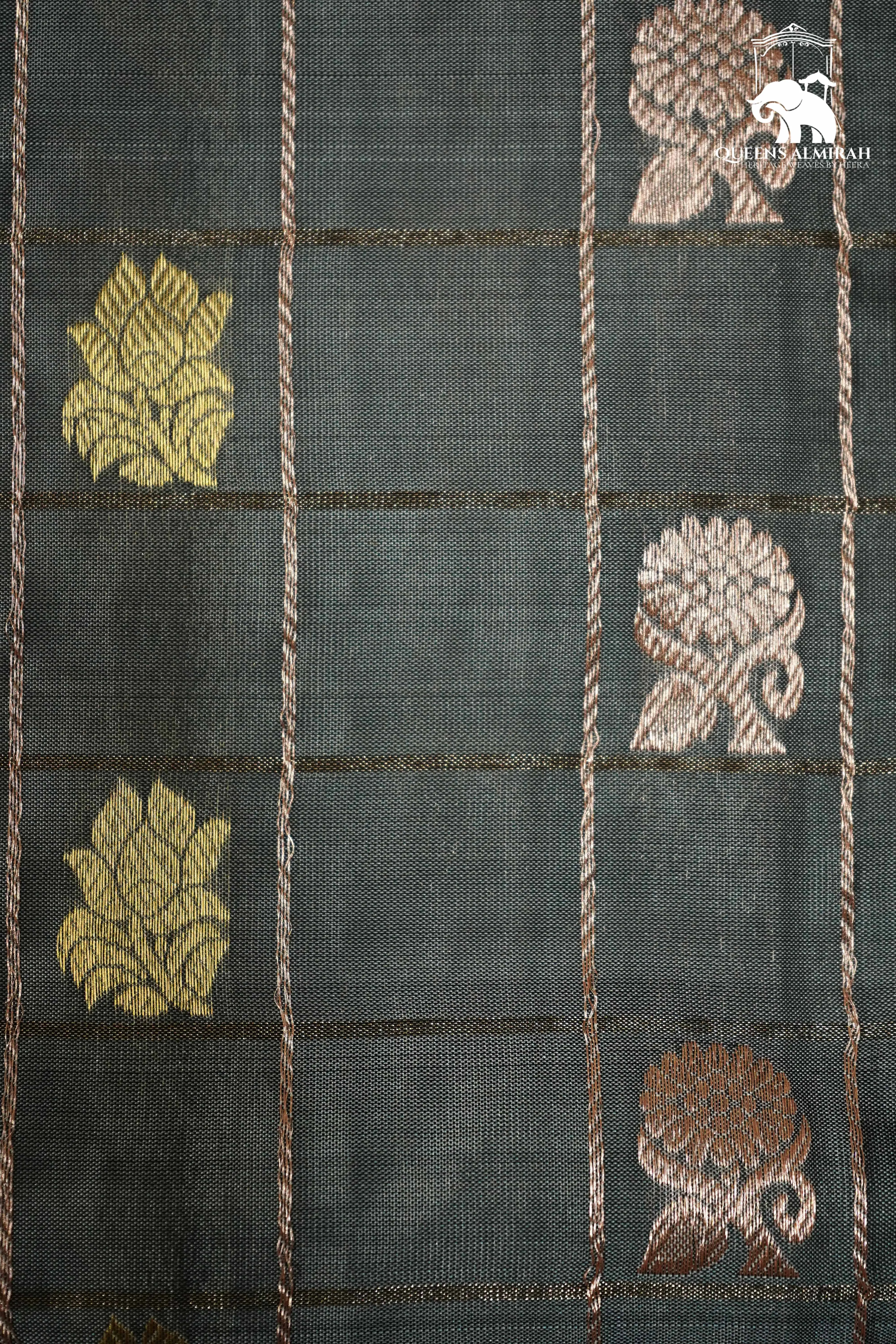 PALE SKY BLUE WITH NILE BLUE KANCHIVARAM SILK SAREE