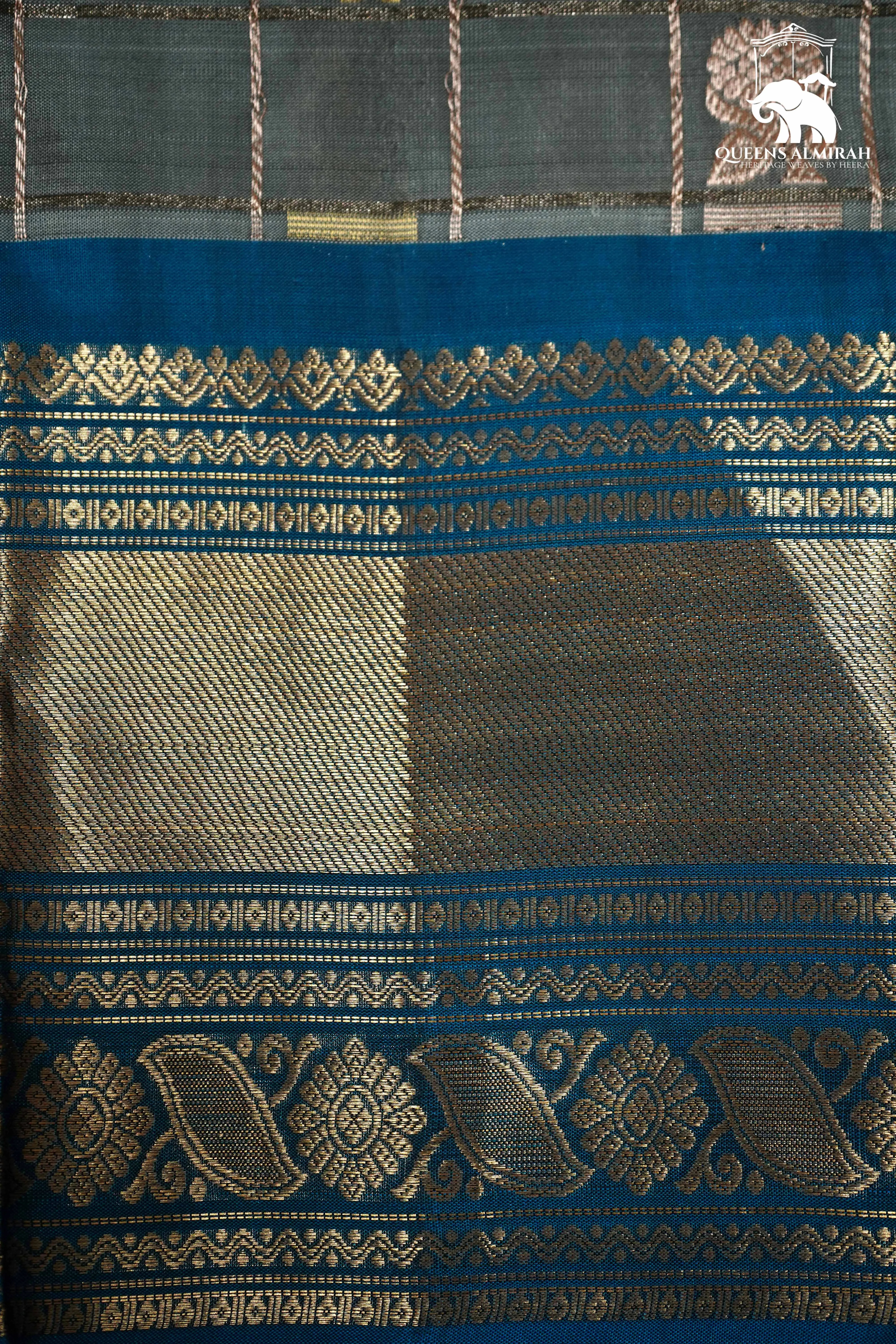 PALE SKY BLUE WITH NILE BLUE KANCHIVARAM SILK SAREE