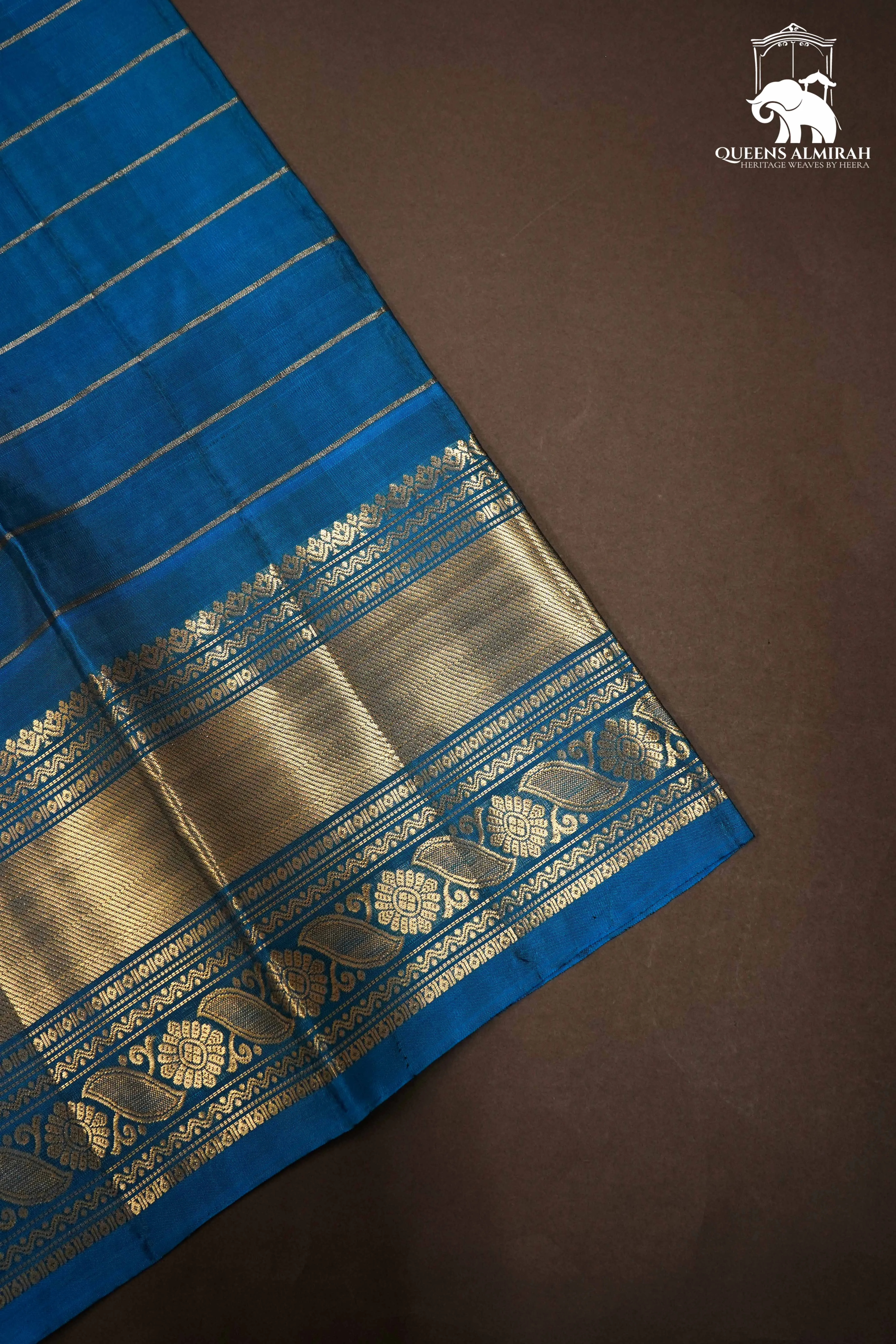 PALE SKY BLUE WITH NILE BLUE KANCHIVARAM SILK SAREE