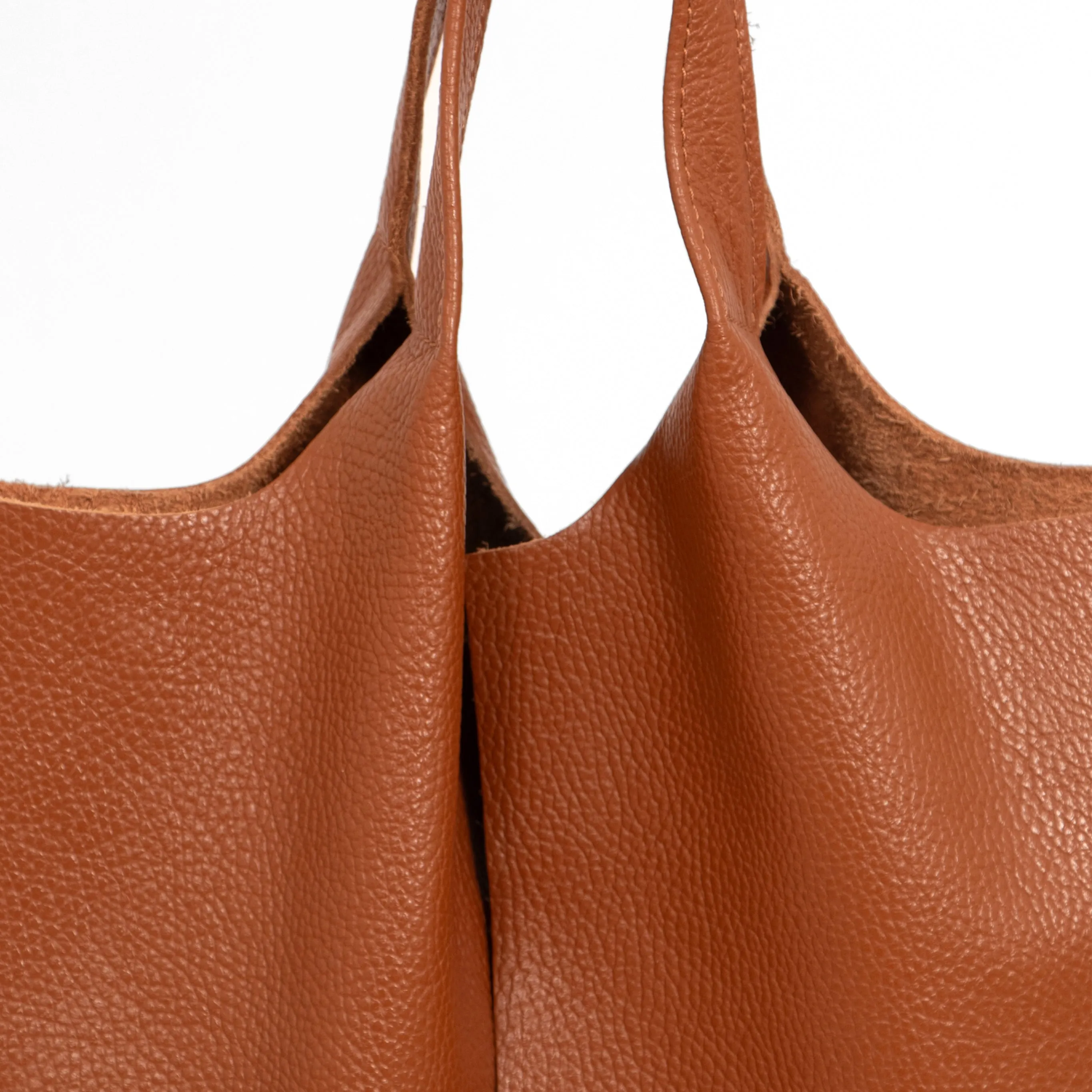 Paloma Italian Leather Shoulder Bag - Tan, Pebbled