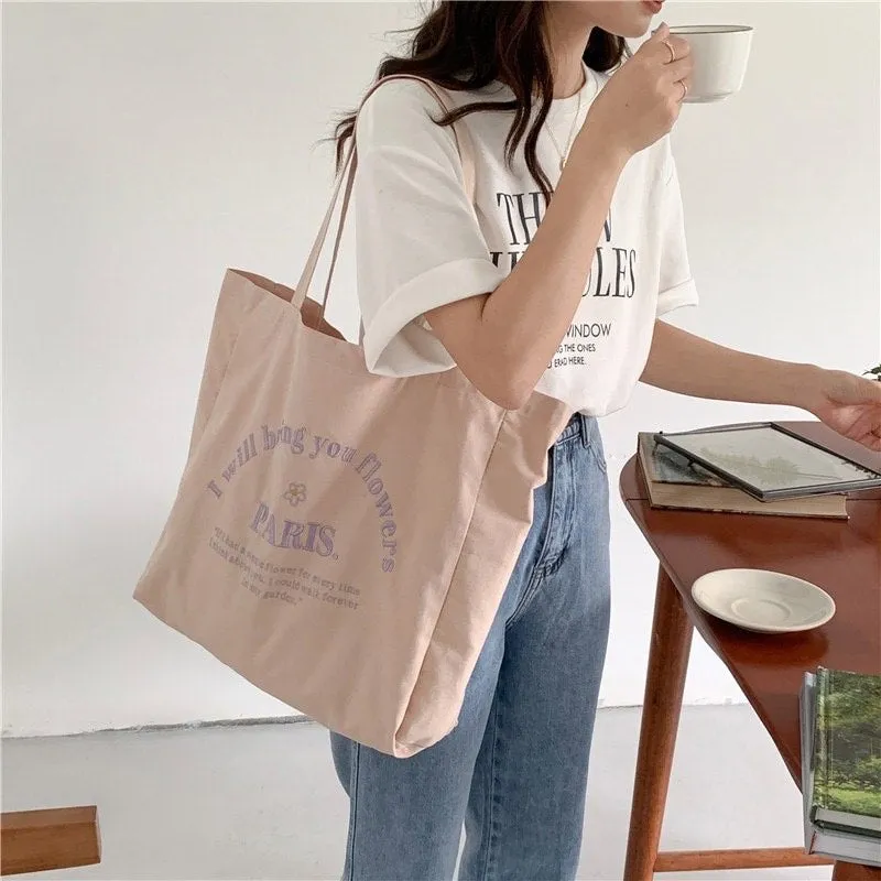 Paris Embroidered Flower Bag
