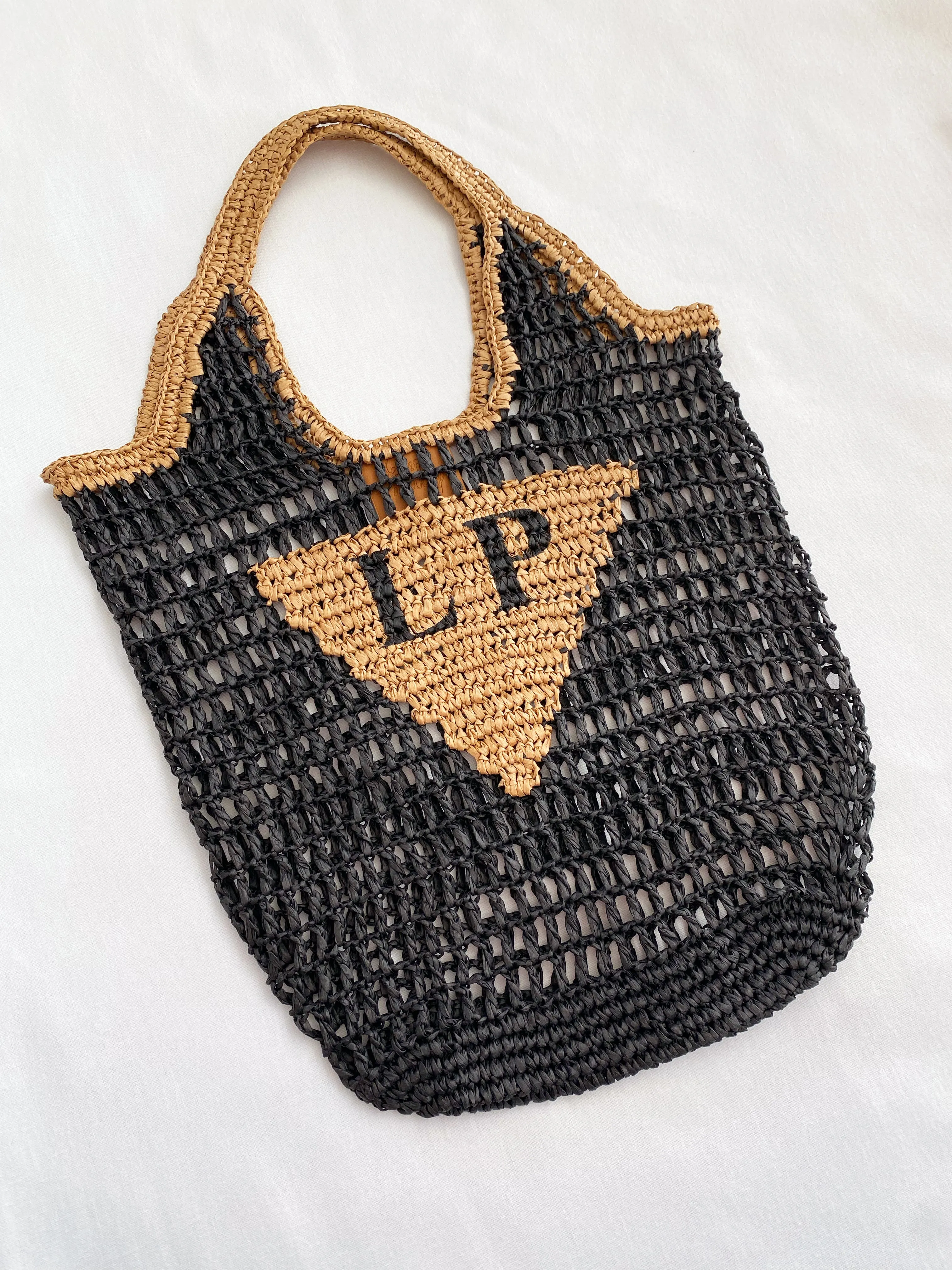 Personalised Woven Raffia Bag - Red