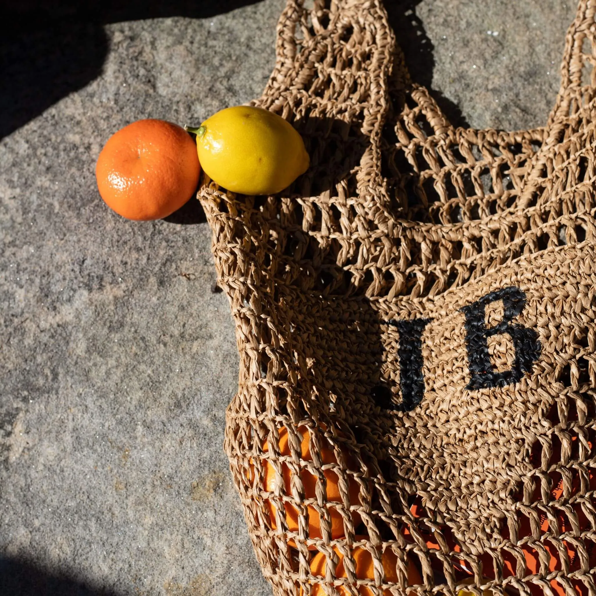 Personalised Woven Raffia Bag - Red