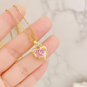 Pink Heart Pendant Necklace