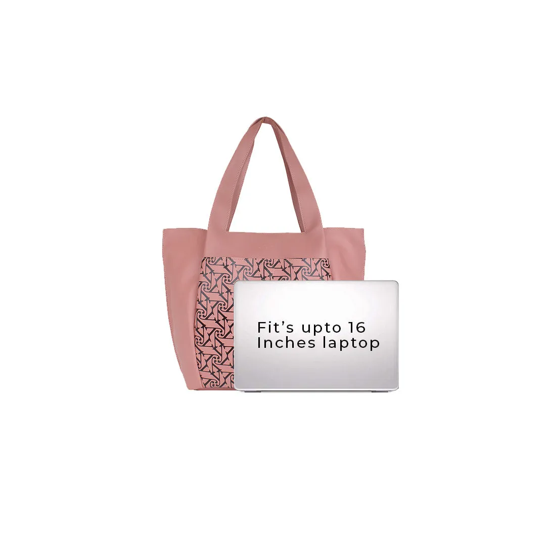 Pink Printed Laptop Bag for women