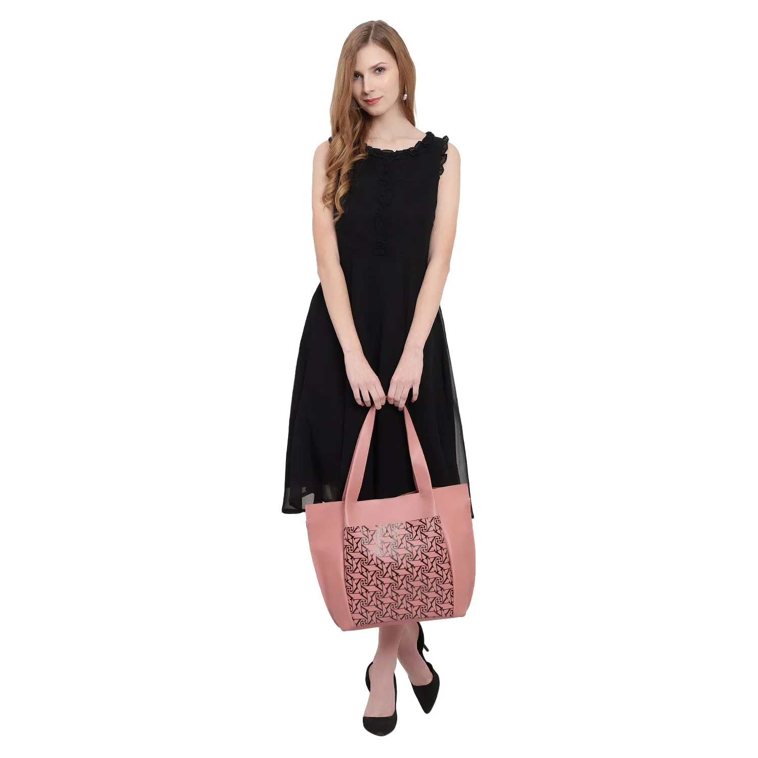 Pink Printed Laptop Bag for women