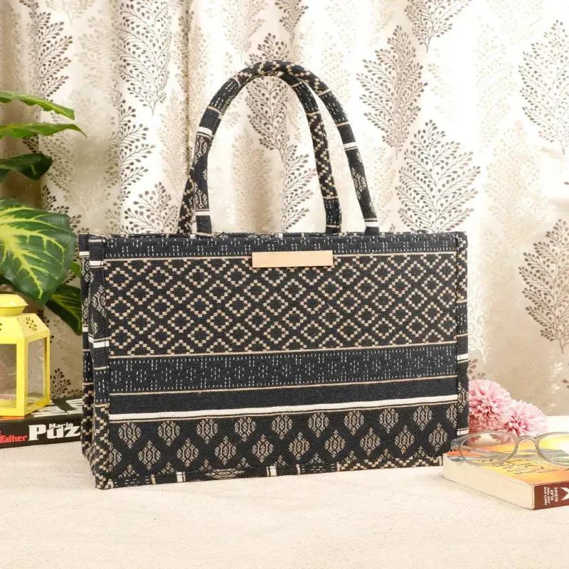 Polyester Cotton Printed Handbag | 14 X 5 X 11 inch | Multiple Design