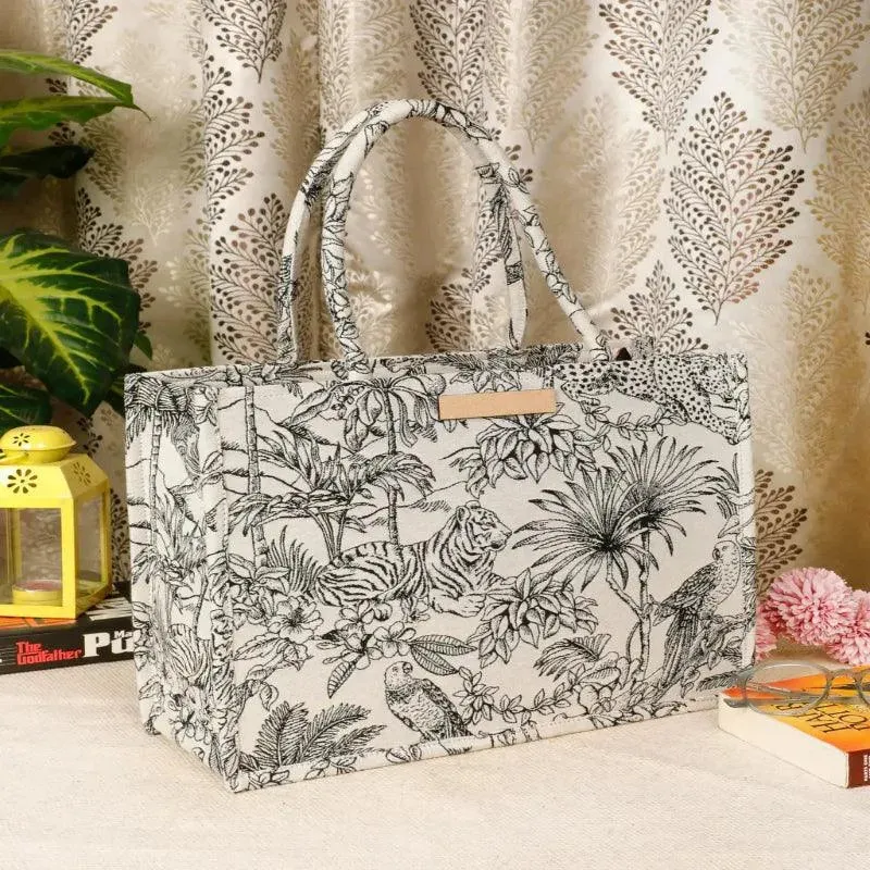 Polyester Cotton Printed Handbag | 14 X 5 X 11 inch | Multiple Design