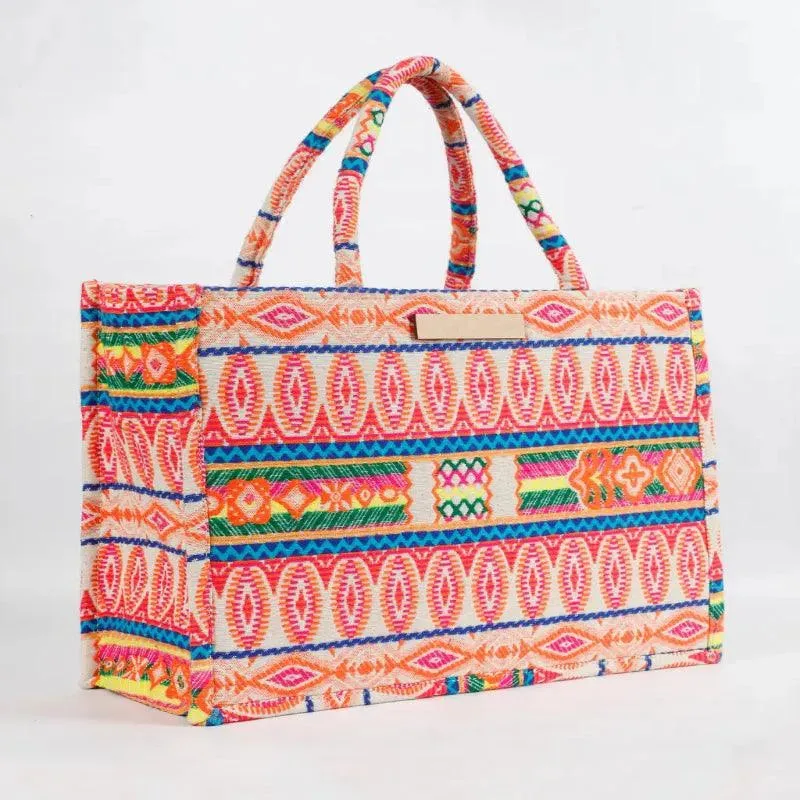 Polyester Cotton Printed Handbag | 14 X 5 X 11 inch | Multiple Design