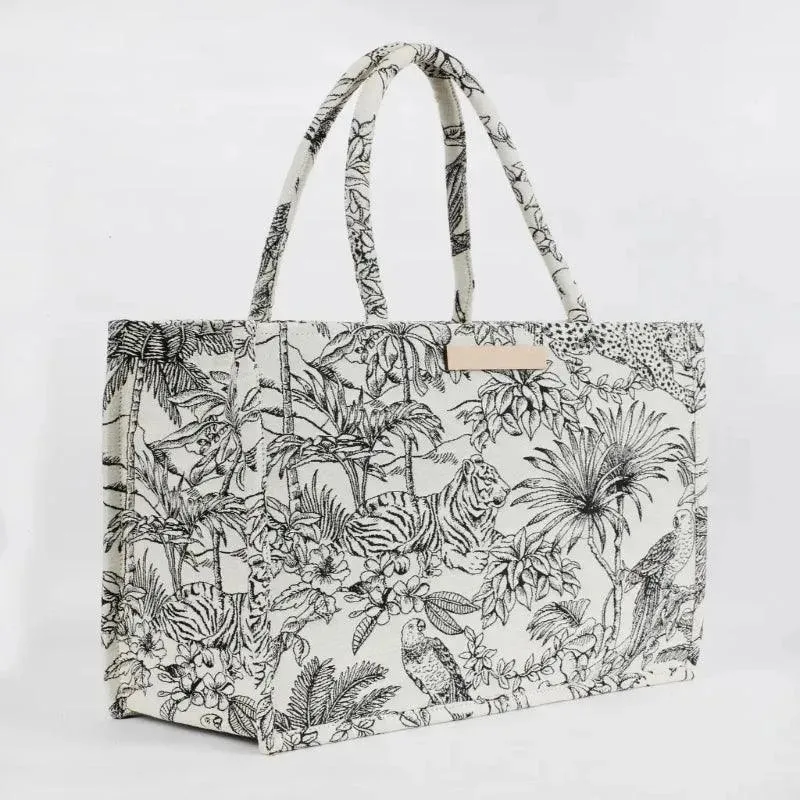 Polyester Cotton Printed Handbag | 14 X 5 X 11 inch | Multiple Design