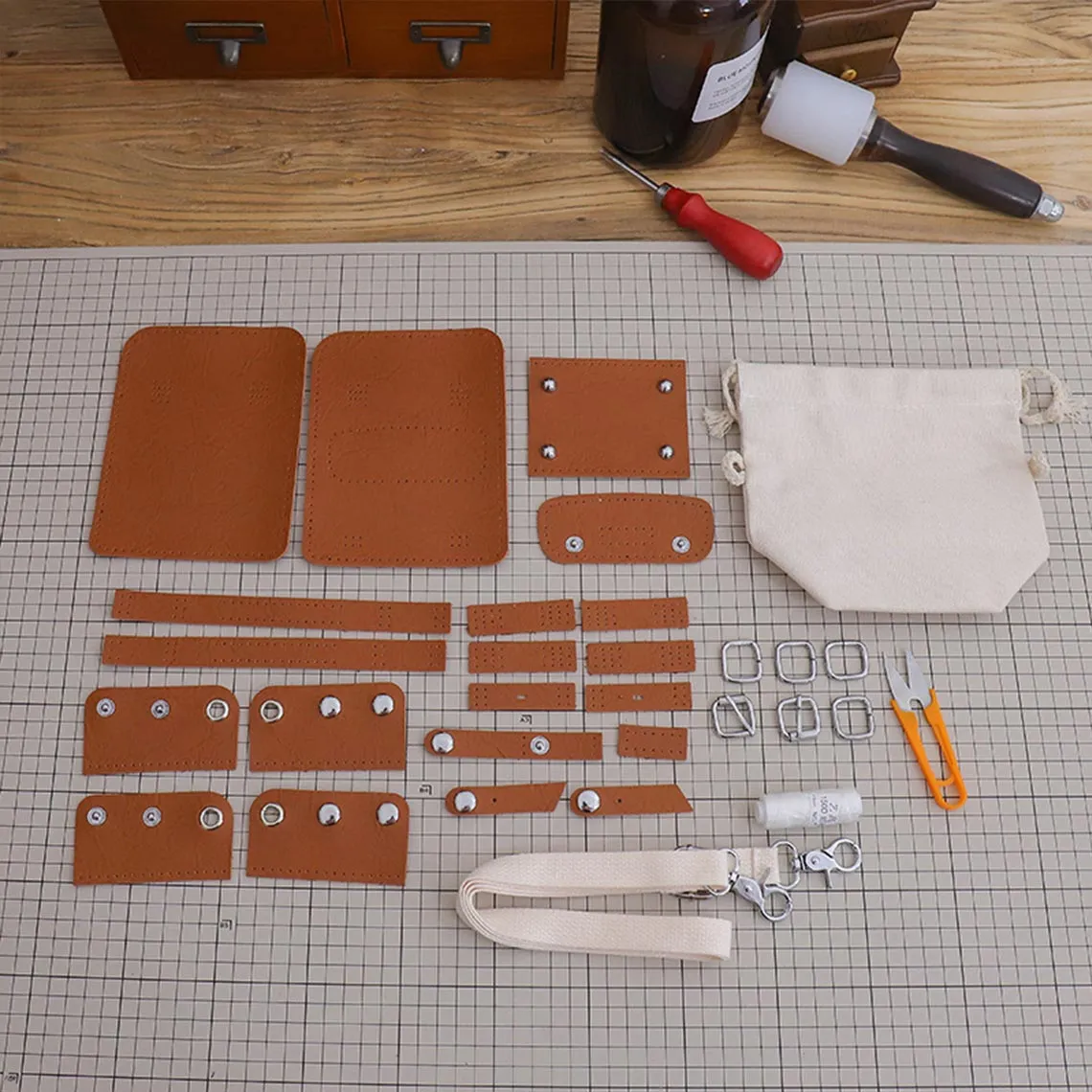 POPSEWING® Vegan Leather Mini Crossbody Messenger Bag DIY Kit