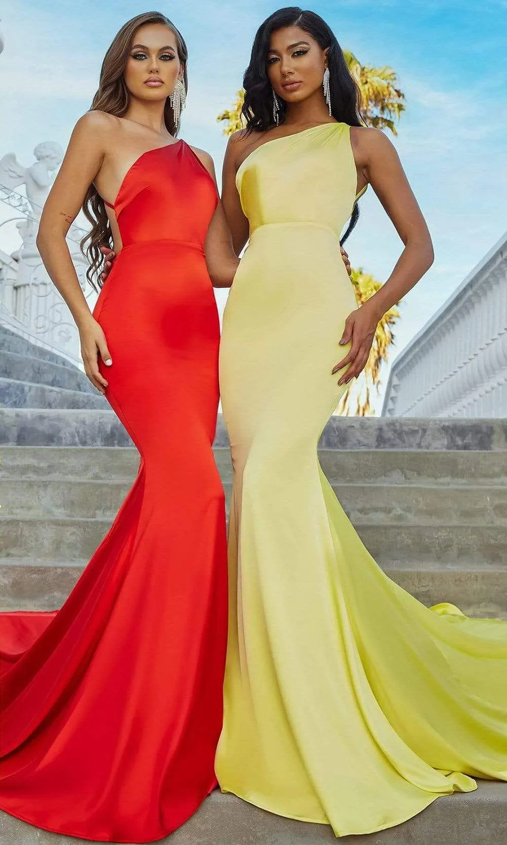 PORTIA & SCARLETT PS22358 Exquisite Sleeveless Asymmetric Neck Gown