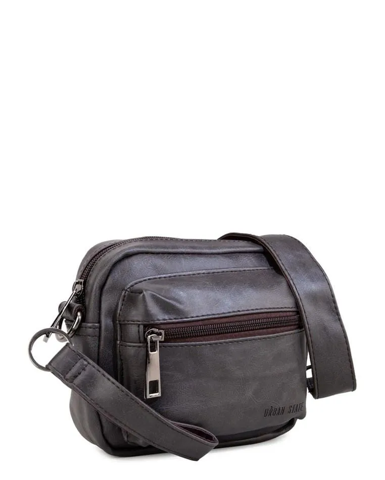 Pu Flight Mini Crossbody Bag - Brown
