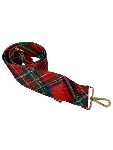 Red Tartan Plaid Guitar Purse Strap