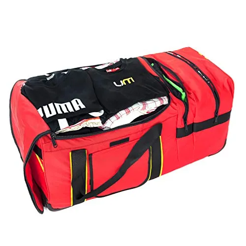Rolling Firefighter Gear Bag Fireman Equipment Duffel with Wheels Paramedic Wheeled Travel Bags Helmet Pocket