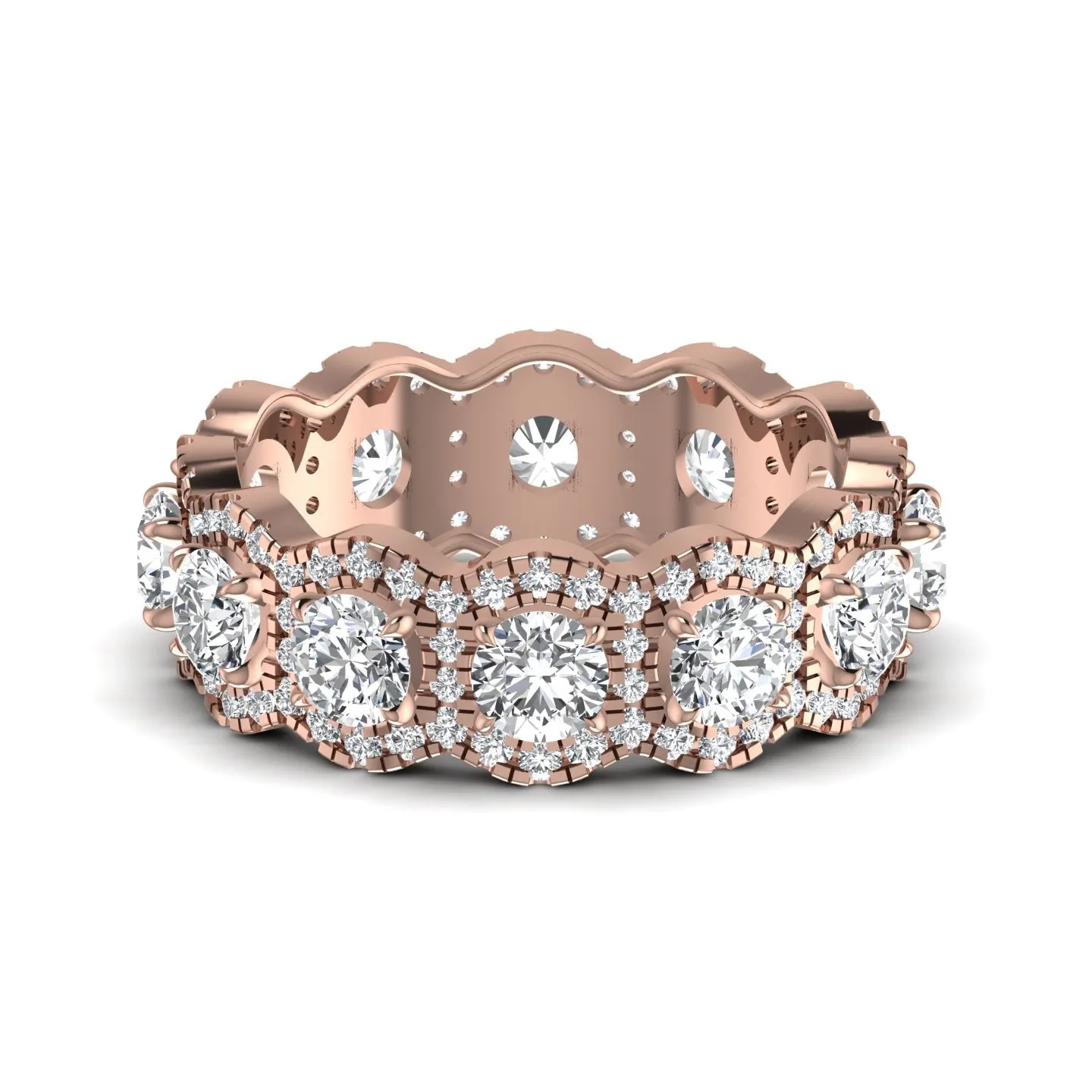 Round Exquisite Diamond Wedding Band