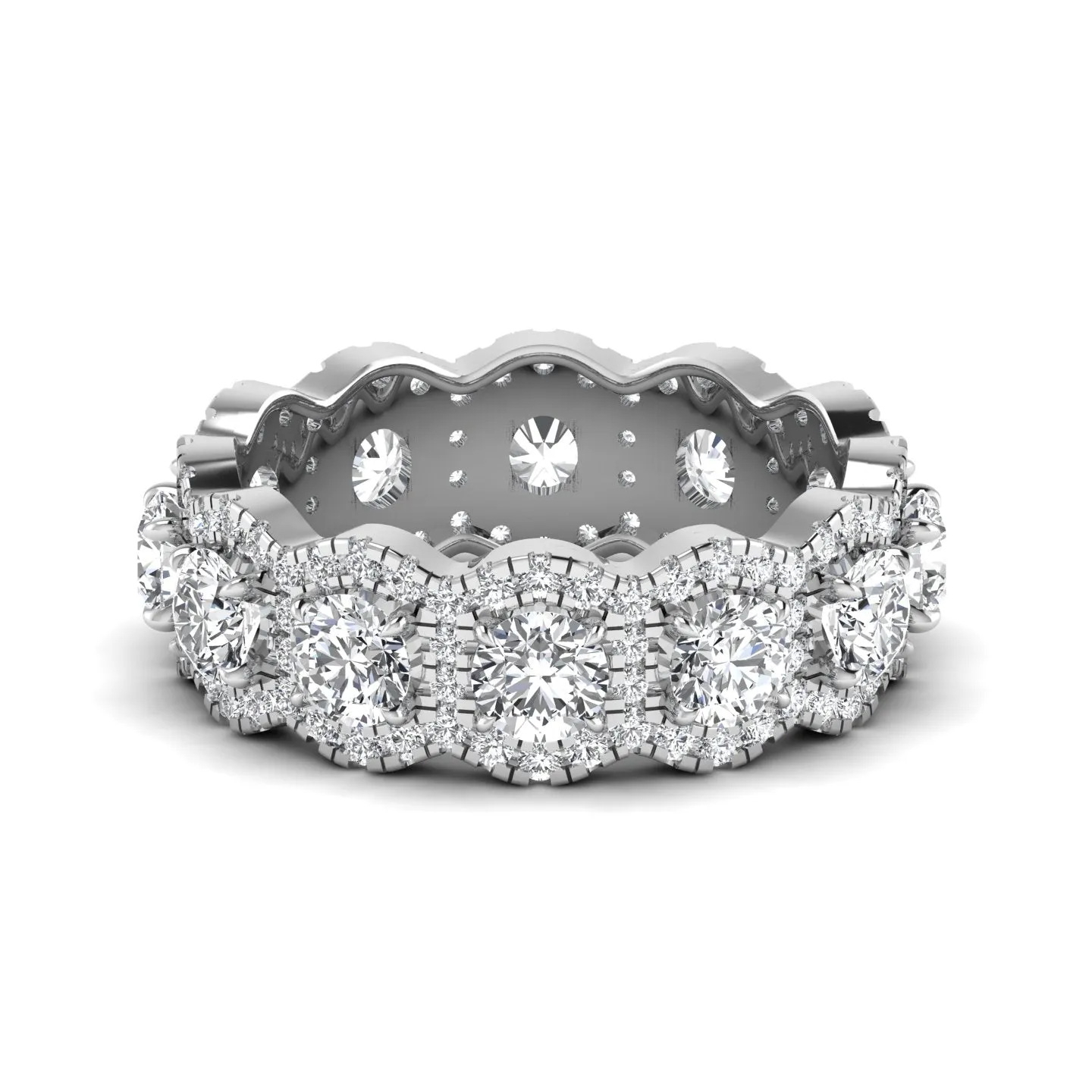 Round Exquisite Diamond Wedding Band