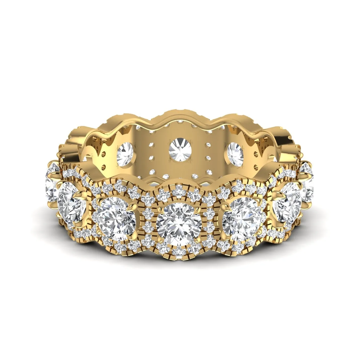 Round Exquisite Diamond Wedding Band
